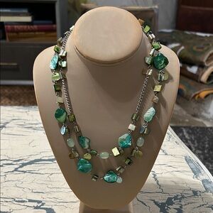 Turquoise and Silver Layered Necklace